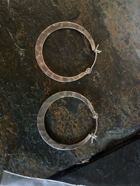 Silpada Silver Full Circle Textured Hoop Earrings